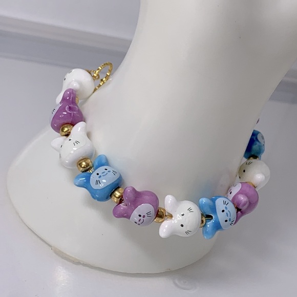 TOTORO MULTICOLOR CERAMIC NATURAL  BRACELET size 5 diameter - Picture 5 of 5